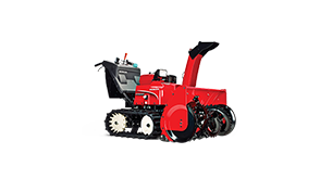 3/4 front side view of 36-inch Track Drive Hybrid i-Control ES snowblower on white space.  