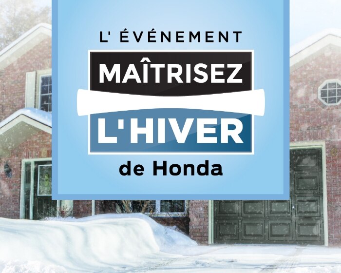 Logo pour l’événement Maîtrisez l'hiver de Honda devant une maison avec une allée dégagée